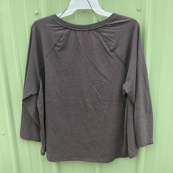 Women’s Plus Acid Washed Lightweight Raglan Long Sleeve Top Shirt Size 2X - Picture 2 of 2